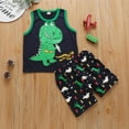 thumbnail image 6 of Baby Boys Clothes Set Toddler Summer Outfit Dinosaurs Print Sleeveless Tank Tops Shorts 2Pcs Boys Summer Outfits, 6 of 9