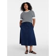 thumbnail image 2 of Time and Tru Women's Tie Waist Denim Midi Skirt, Sizes XS-XXXL, 2 of 6
