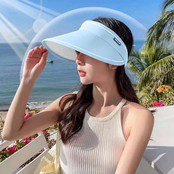 Summer Savings Clearance! Sun Protection Hat with Adjustable Visor, UV Blocking Sunshade for Outdoor Travel, Beach, Riding, Hiking - Lightweight, Sweatband, Big Brim Sun Hat
