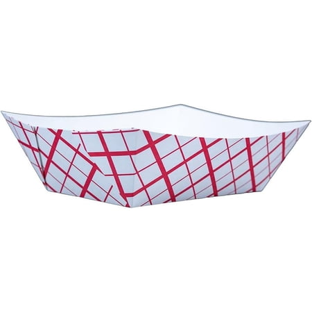 0433 #1000 Southland Paperboard Red Check Food Tray, 10 lb Capacity (Case of 250)