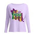 thumbnail image 7 of Outfmvch 3/4 Sleeve Blouses for Women Mardi Shirts for Women Oversized Tshirts for Women's Mardi Gras Sequin Shirt Women's Mask Graphic Shirts Womens Tops 3/4 Length Sleeve Hot Pink S, 7 of 7