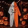 thumbnail image 5 of Gray Women's Onesie Pajamas Plush Cosplay Pumpkin One Piece Pajs Polyester Wearable Pumpkin Plush Hooded Blanket Onesie Pajamas Cozy Loungewear Halloween Cosplay Costume for Adults L, 5 of 5
