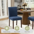 thumbnail image 3 of AFO Modern Upholstered Parsons Dining Chairs Set of 4, Fabric Padded Side Chairs with Wooden Legs for Kitchen, Dining Room, Restaurant, Blue, 3 of 7