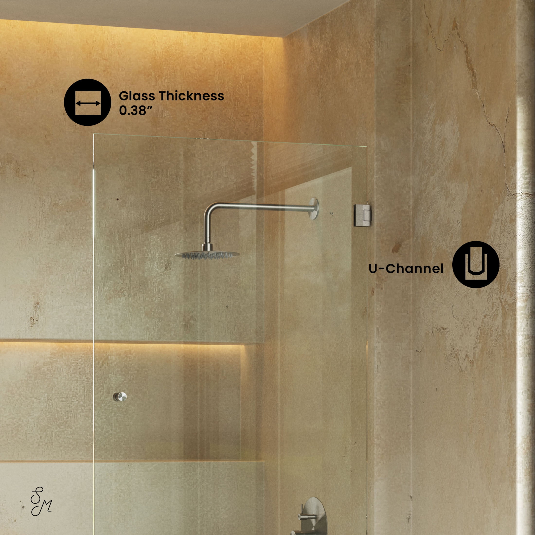 Voltaire 24 x 58 Frameless Pivot 3/8 in. (10mm) Ultra Clear Tempered Glass Tub Door with Nickel Brushed Hardware
