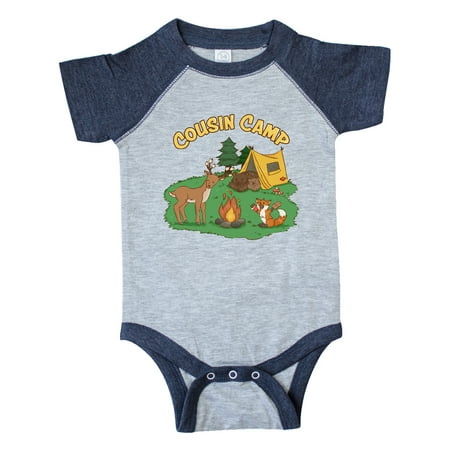 

Inktastic Cousin Camp With Camping Animals Gift Baby Boy or Baby Girl Bodysuit