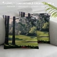 thumbnail image 3 of Fenyluxe Golf Course Print Corduroy Throw Pillow Covers Soft Square Throw Pillow Case Decor Sofa Living Room White, 3 of 5