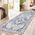 thumbnail image 3 of LOKHOM 2' x 6' Bohemian Runner Rug for Hallway, Non Slip Machine Washable Medallion Area Rugs for Kitchen, Laundry, Living Room, Dark Gray, 3 of 15
