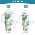 thumbnail image 3 of 40 oz Stainless Steel Tumbler Vacuum Insulated Leak Proof Stainless Steel Coffee Cup Water Bottles Green Tulip, 3 of 9