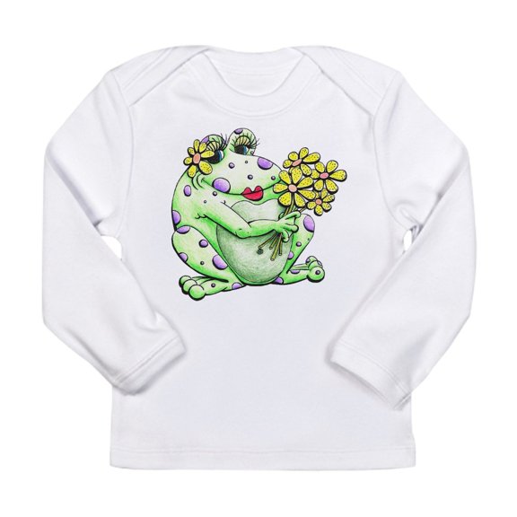 CafePress - Flower Frog Long Sleeve T Shirt - Long Sleeve Infant T-Shirt