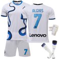 thumbnail image 2 of 2122 Inter Milan away white No. 10 Lautaro football uniform 7 Sanchez 9 Zheke 14 Pericic snake pattern, 2 of 3