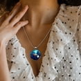 thumbnail image 3 of Starry Shark Elegant Glass Circular Pendant Necklace - Stylish Necklaces for Women, 3 of 5