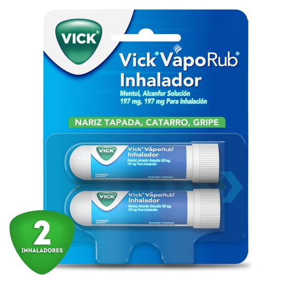 Vick VapoRub Inhalador alivia rápido la congestión nasal 2 Inhaladores