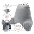 thumbnail image 6 of Nestl Reading Pillow, Backrest Pillows with Arms, Plush Back Pillow, Shredded Memory Foam Bed Rest Pillow, Large, Light Grey, 6 of 7