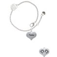 thumbnail image 2 of Delight Jewelry Twins Heart with Two Pair of Baby Feet Silver-tone Rose Link Chain Bracelet, 6.25"+1.75" Extender, 2 of 4