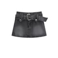thumbnail image 6 of Vintage Women's Black Denim Mini Skirts Summer Blue Sexy Skirts Jeans Female Y2k A-line Skirt Harajuku Streetwear With Belt-Black-XL, 6 of 6