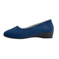 thumbnail image 2 of CQONEPT Womens Ballet Flats Business Office Work Dress Shoes Low Wedge Round Toe Slip Ons Comfortable Dressy Casual Flats Shoes Dark Blue 36, 2 of 6