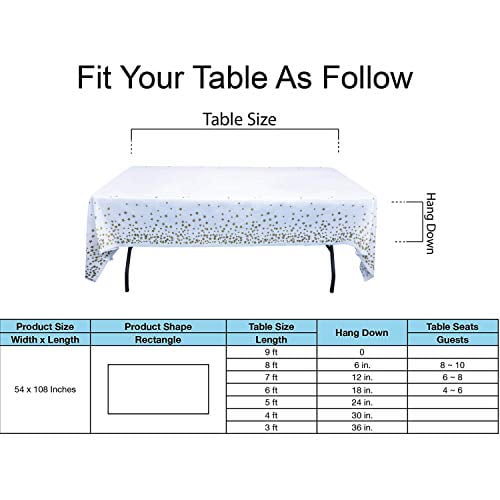 Plastic Gold Star Tablecloth I 4 Pack Party Table Cloths Disposable Tablecloths For Parties Birthdays Weddings Table Cloths Disposable Tablecloths, What Size Tablecloth For Table Of 8