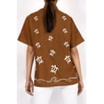 thumbnail image 3 of HAPPY BAY Women's Casual Blouse Shirt Solid Blouses Button Up Short Sleeve Dress Tops Tee Shirts Hawaiian Dresses for Women S Coffee_AD592, 3 of 4