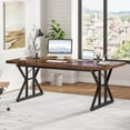 thumbnail image 3 of Tribesigns 70.8-Inch Executive Desk, Large Computer Office Desk Workstation, Modern Simple Style Laptop Desk Study Writing Table Business Furniture for Home Office (Brown/Black), 3 of 7