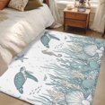 thumbnail image 5 of Summer Marine Life Washable Area Rugs 4'x6', Nautical Starfish Ocean Seahorse Sea Turtle Coastal Low Pile Throw Living Room Rug Non-Slip Sturdy Edge Binding Carpet for Indoor Entryway Bedside Kitchen, 5 of 9