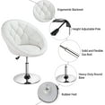 thumbnail image 5 of BOBOKY Vanity Chair Makeup Swivel Accent Chair Height Adjustable Round Back Tilt Chair with Chrome Frame for Makeup Room, Living Room, White, Faux Leather, 5 of 9