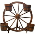 thumbnail image 2 of Wood wagon wheel barrel planter,Wagon Wheel Barrel Planter Display,, 2 of 21