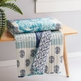 thumbnail image 2 of Levtex Home - Chandra - Quilted Throw - Navy Blue Teal Cream -Throw Size 50x60in. - Cotton Fabric, 2 of 4