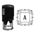thumbnail image 1 of Printtoo Alphabet un Monogramme Initiale Bordure Carrée en Spirale Tampon en Caoutchouc R-40 Papeterie de Bureau, 1 of 6