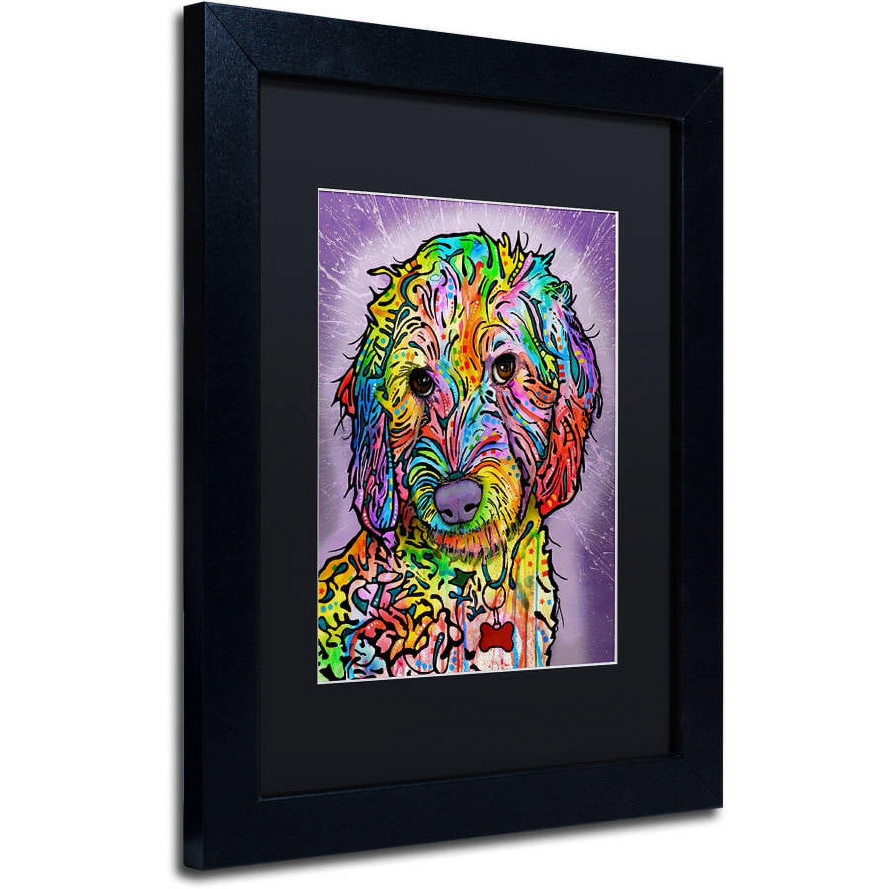 Trademark Fine Art "Sweet Poodle" Canvas Art by Dean Russo, Black Matte, Black Frame