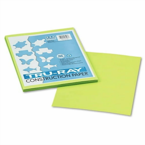 Pacon Tru-Ray Construction Paper, 76 lb Text Weight, 9 x 12, Brilliant Lime, 50/Pack, Each