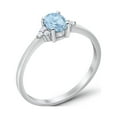 thumbnail image 7 of Art Deco Oval Engagement Ring Aquamarine CZ 925 Sterling Silver Size 6, 7 of 7