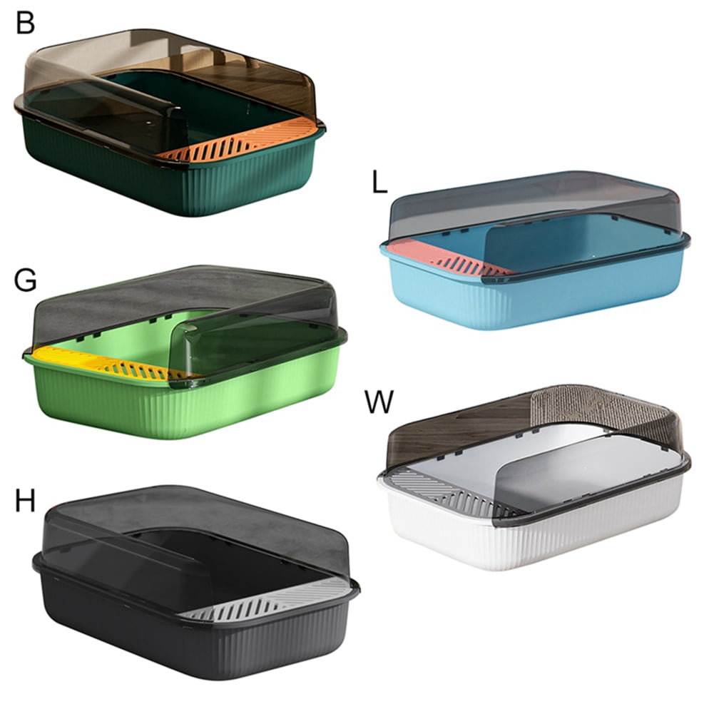 Semi-Enclosed Large Litter Box for Cats,Top Entry,High Sided, Non-Sticky,Anti-Urine Leakage,Easy to Clean Essential for Pet Home