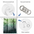 thumbnail image 4 of Teal Green Forest Shower Curtain, Waterproof Shower Curtains for Bathroom, Vintage Foggy Woods Tree Washable Fabric Bathtub Curtain Set Bath Decor with 12 Hooks Long 72"x84", 4 of 8