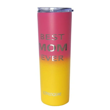 

Best Mom Ever Gift - 20 oz Skinny Stainless Steel Insulated Tumbler Engraved Travel Coffee Mug Gift for Mom om Birthday Christmas Mother s Day Gift with Straw-Punch/Cyber