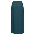 thumbnail image 6 of Linen Straight Maxi Skirt for Women Elastic High Waisted Drawstring Side Slit Casual Long Flowy Skirt with Pockets, 6 of 8