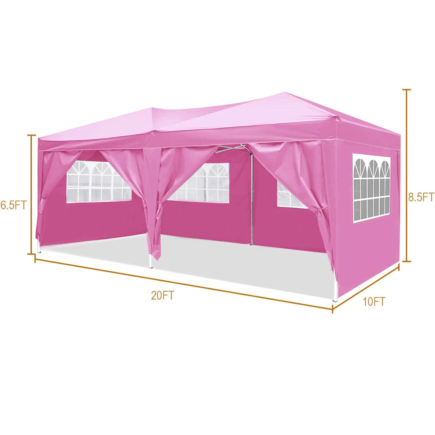 10'x20' Pop Up Canopy Tent with 6 Removable Sidewalls, UPF 50+ Waterproof Instant Shelter, Portable Gazebo for Outdoor Parties, Beach, Camping, Weddings & Events – Includes Carry Bag