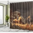thumbnail image 4 of Ambesonne Western Shower Curtain, Cowboy Riding Horse, 69"Wx84"L, Earth Yellow Grey, 4 of 4