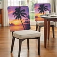 thumbnail image 4 of Summer Beach Sunset Landscape Chair Covers Set of 6 Coastal Ocean Palm Tree Red Cloud Sky Chair Back Covers Stretch Removable Washable Slipcovers Protector for Dining Room Kitchen Party Decor, 4 of 9
