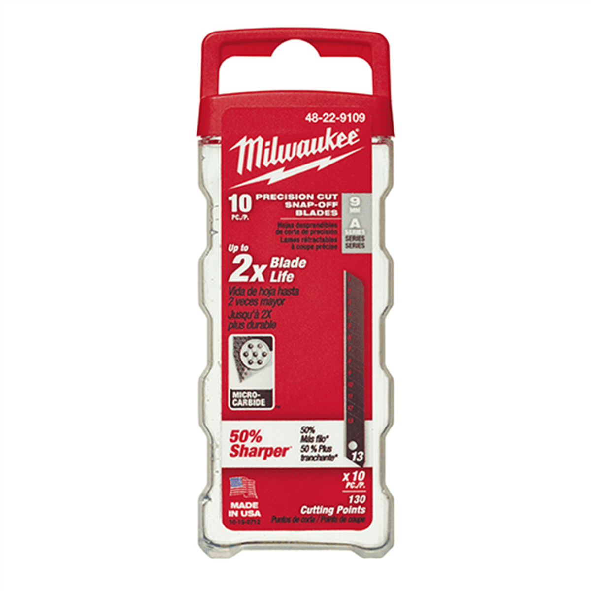 Milwaukee 48-22-9109 9mm Precision Snap Blade 10PK