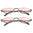 thumbnail image 3 of 2 Pairs Half Rim Moon Shape Metal Frame Spring Hinge Sunreader for Men for Women, Reading Glasses + 1.00, 3 of 3