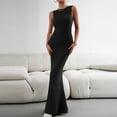 thumbnail image 5 of Enjoytime Dresses for Women Crew Neck Sleeveless Textured Bodycon Maxi Dress Slim Flare Hem Elegant Party Dress, 5 of 7