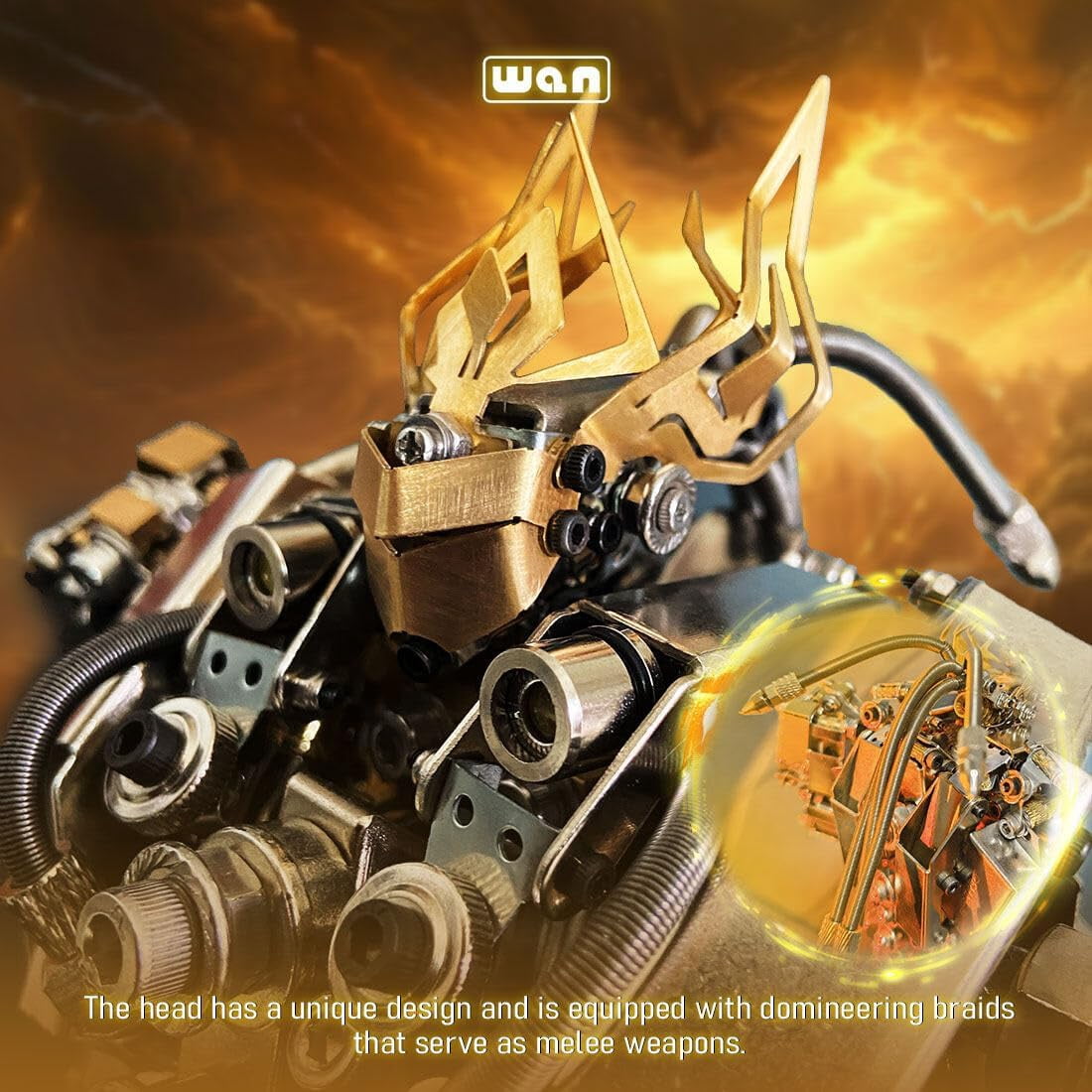 3D Metal Puzzle Mech Model with Lights, DIY Mechanical Mecha Model Kits Building Blocks with Tool Kit to Build, 3D Metal Model Kits Gifts for Adults Teens - 1020+Pcs