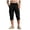 Black, variant on Mens Below Knee 3/4 Long Cargo Shorts Elastic Waistband Relaxed Fit Casual Joggers Multi Pockets Capri Sweatpants Khaki M