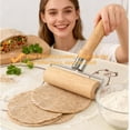 thumbnail image 4 of Pizza Roller, Non Stick Small Rolling Pin for Dough, T Round Type Wooden Dough Roller, Wood Pastry Pizza Rolling for Cooking Cookie Bread Tortilla Dumpling, 4 of 6