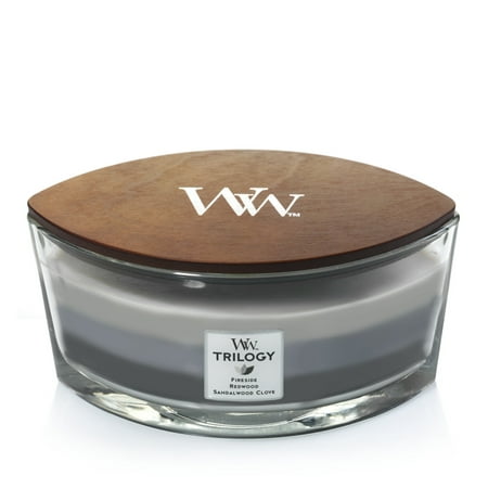 WoodWick 16oz Glass Trilogy Warm Woods Ellipse Jar Candle