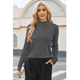 thumbnail image 6 of Arach&Cloz Women's Wool Blend Fall Sweaters Mock Neck Business Casual Outfits, 6 of 6