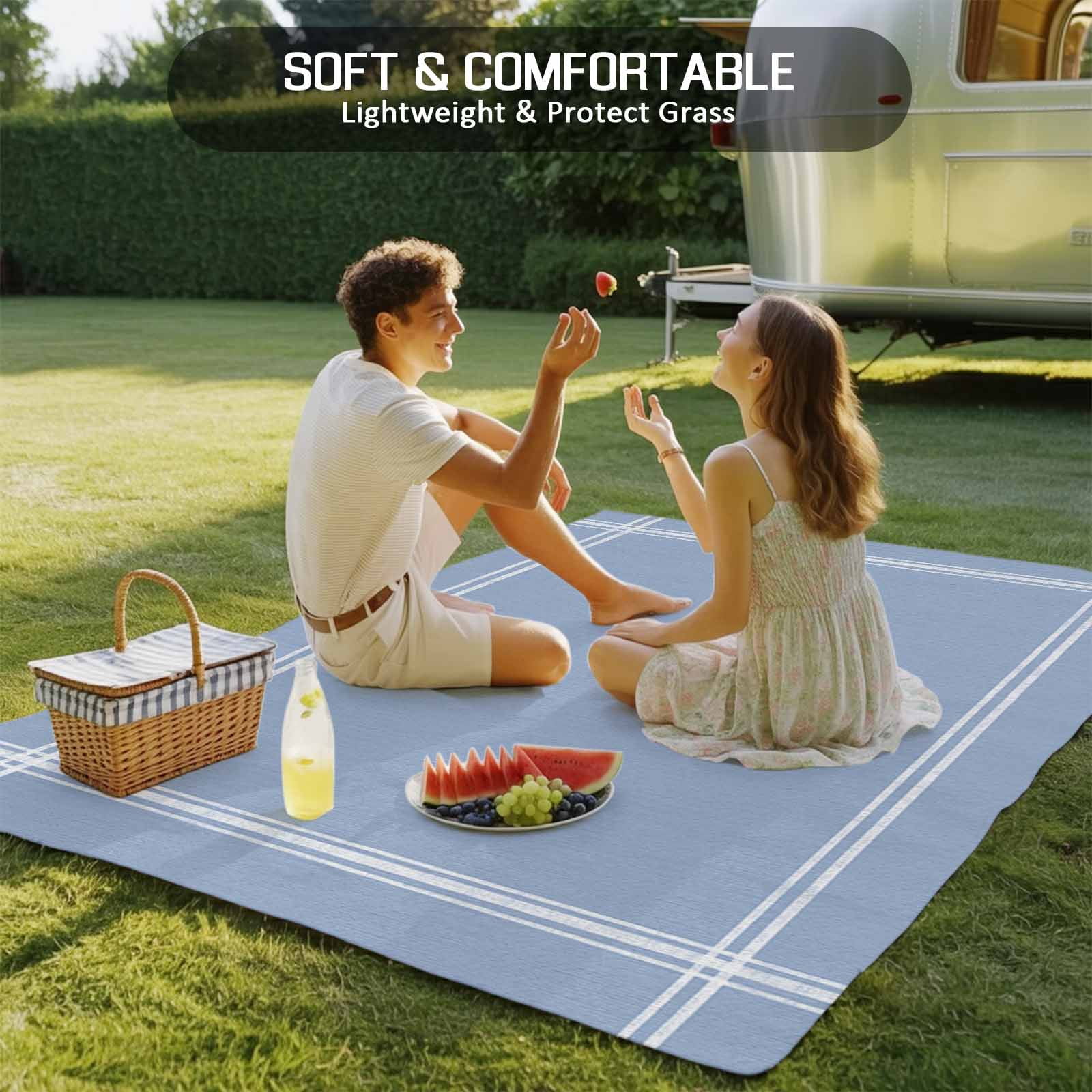 Outdoor Rug 5x8ft Solid Color Large Area Rug Light Blue Indoor Outdoor Carpet Outdoor Rugs Mats for Patio Camping,RV,Front Door, Outside Decor