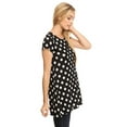thumbnail image 2 of Women's Casual Polka Dot short sleeve side pocket tunic top, 2 of 4