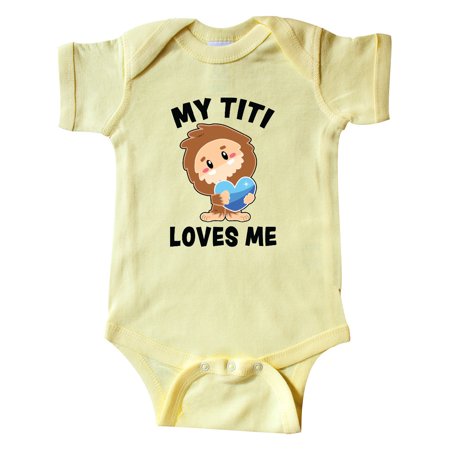 

Inktastic Cute Bigfoot My Titi Loves Me Gift Baby Boy Bodysuit