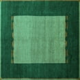thumbnail image 1 of Ahgly Company Indoor Square Abstract Turquoise Blue Modern Area Rugs, 3' Square, 1 of 4